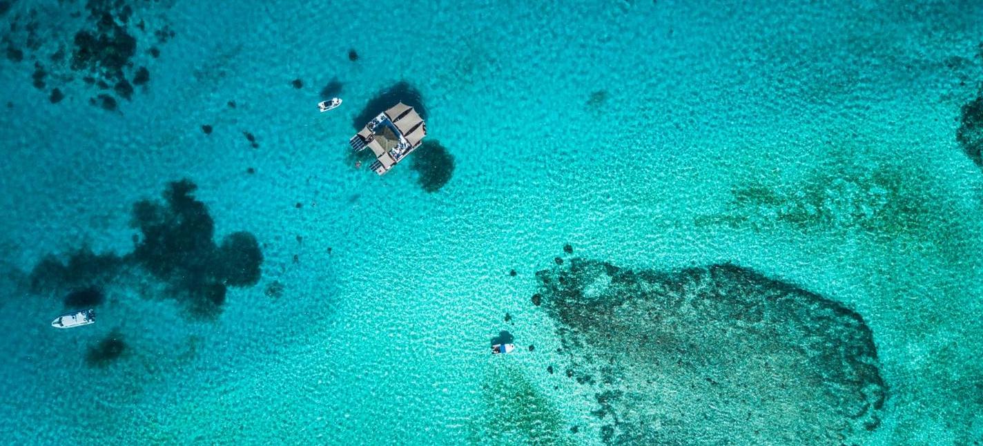 Cloud 9, a floating bar and watersport haven in the middle of the ocean with its own Pizzeria in Fiji