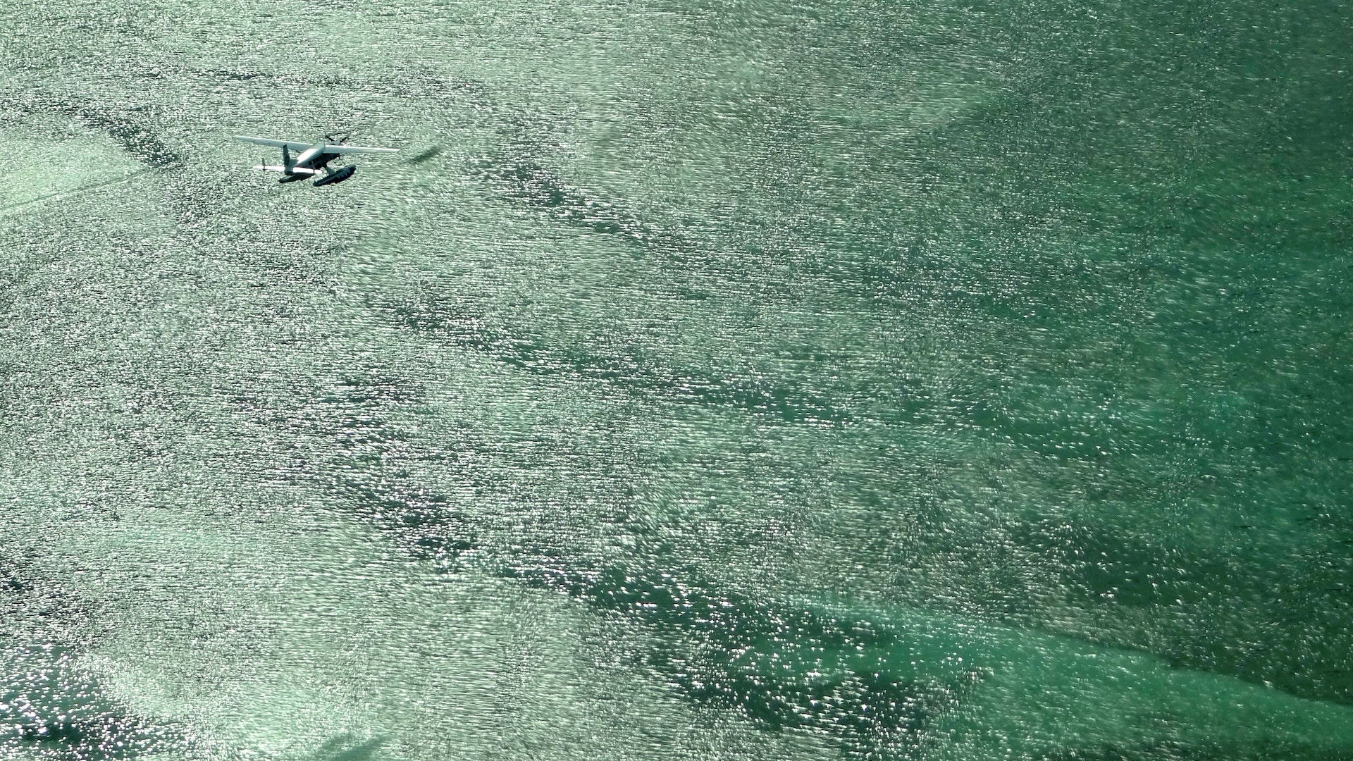 Flying seaplane in Fiji